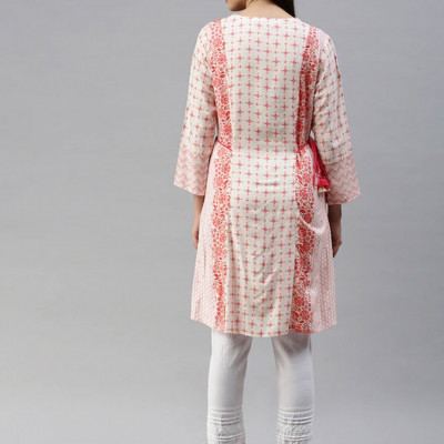 Off white and pink printed tunic