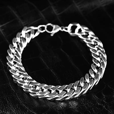 The Lifestyle Co Men Silver Tone Chain Bracelet