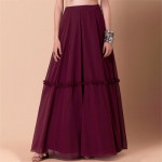 X Ridhi Mehra Women Maroon Solid Tiered Lehenga Skirt