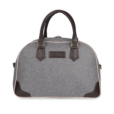 Unisex Grey Solid Tapestry Fabric Travel Duffle Bag