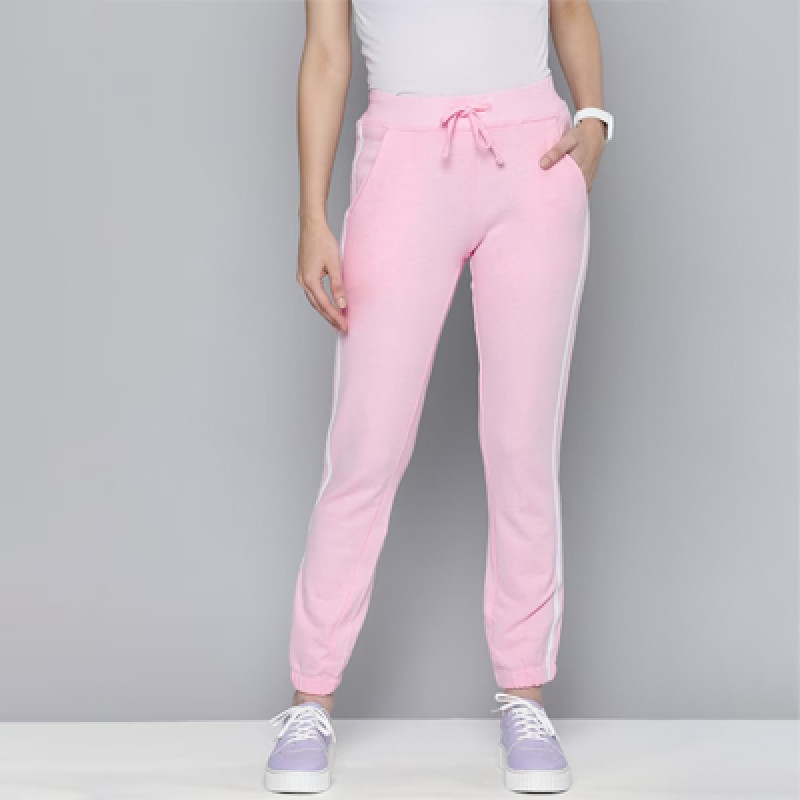 Women Pink Side Striped Joggers