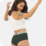 Women Green Anti Microbial Ultra Soft Cult Waistband Boxer Briefs