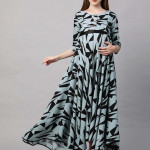 Grey & Black Maternity Nursing Maxi Dress