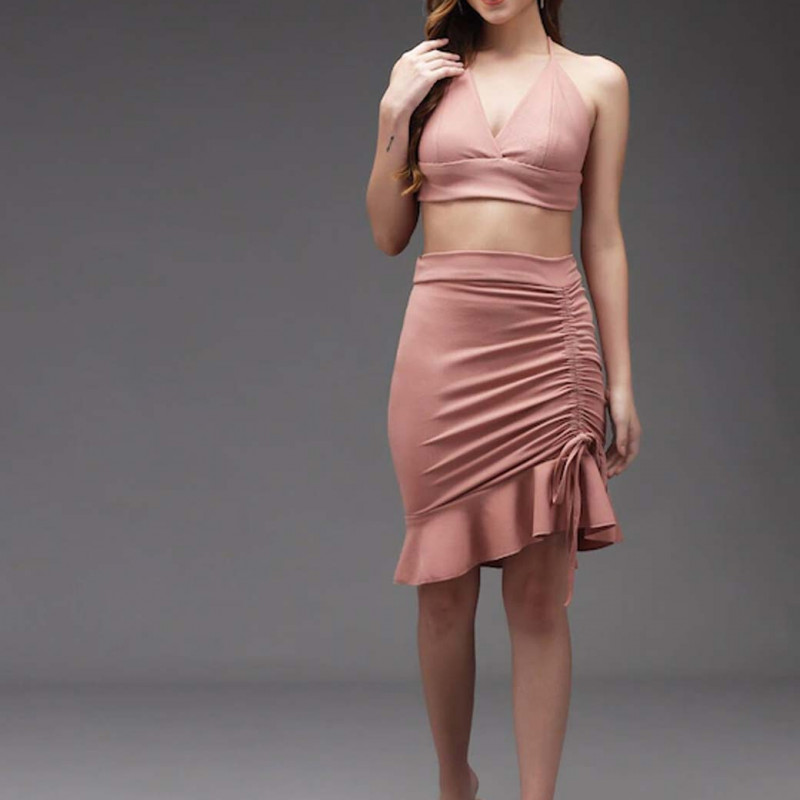 Women Mauve Knee Length Pencil Skirt