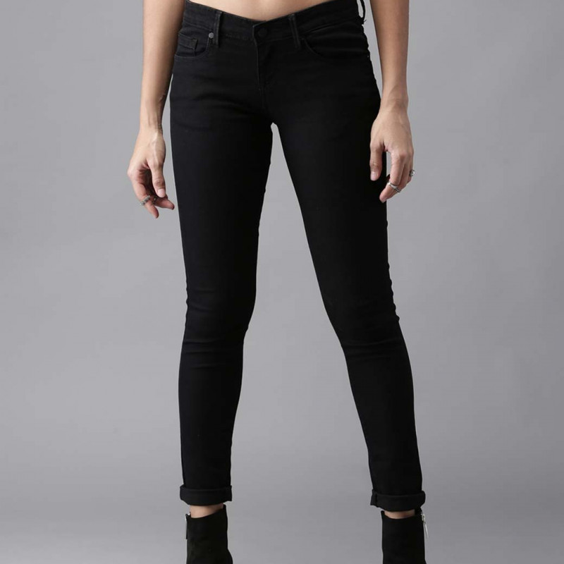 Women Black Skinny Fit Mid-Rise Clean Look Stretchable Jeans